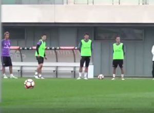 Gol James en entrenamiento del Real Madrid