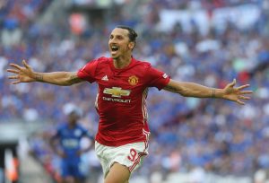 Zlatan Ibrahimovic celebrando un gol con el Manchester United