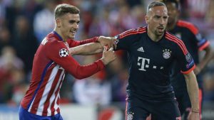 Griezmann y Ribery en la champions league