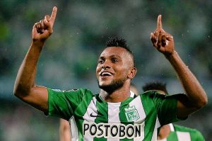 Miguel borja quiere ser pichichi 2016 y celebra un gol con atlético nacional