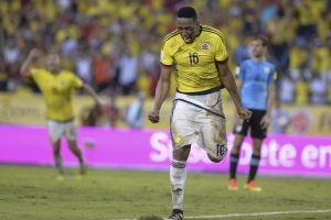 Así celebró Yerry Mina su empate con la Selección Colombia ante Uruguay en Eliminatorias