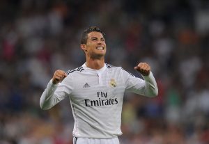 Cristiano Ronaldo celebrando con el Real Madrid
