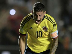 James con Colombia ante Argentina