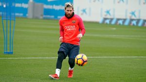 Leo Messi entrenando con Barcelona