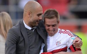 Pep y Lahm en el Bayern