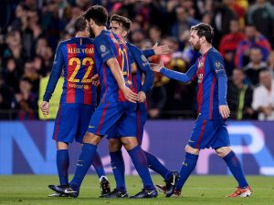 Barcelona celebrando un gol