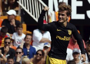 Antoine Griezmann celebrando con el Atlético de Madrid