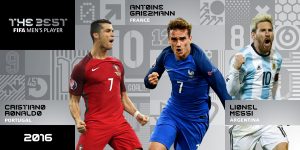 Cristiano Ronaldo, Leo Messi, Antoine Griezmann