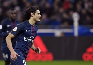Edinson Cavani celebrando con el PSG