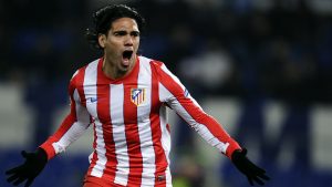 Radamel Falcao celebrando un gol con el Atlético de Madrid