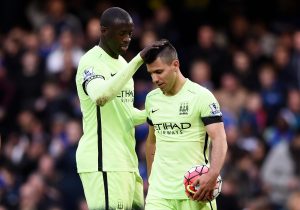 Yaya Touré y Sergio Aguero en el Manchester City