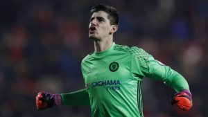 courtois celebra un gol con el chelsea