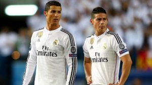 Cristiano y James en el Madrid