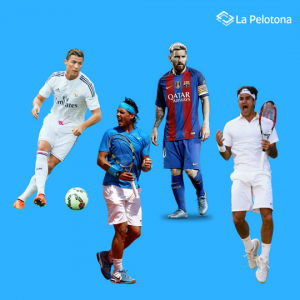 leo messi, cristiano ronaldo, roger federer y rafa nadal