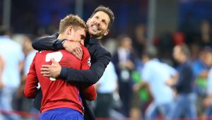 Griezmann y Simeone en el Atlético