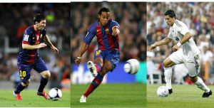 Messi, Ronaldinho y Ronaldo