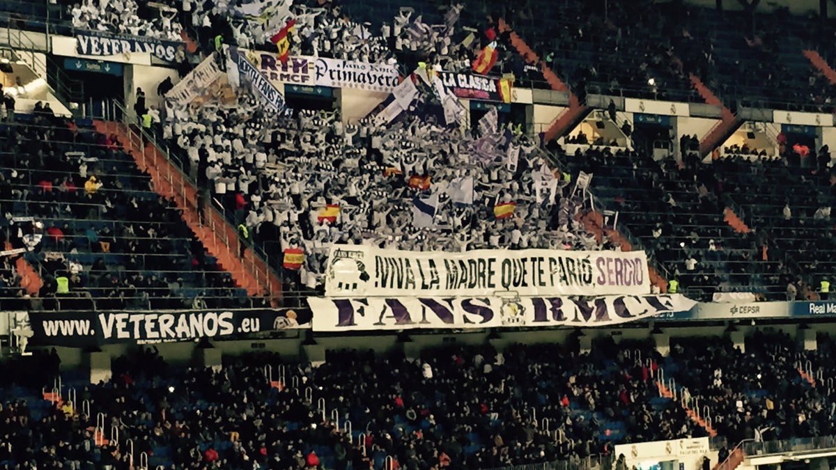  La pancarta del Bernabéu para don Sergio Ramos. 