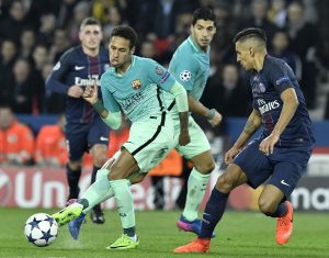 Neymar contra el PSG en Champions League