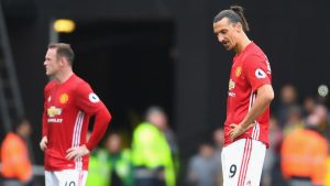 Rooney y Zlatan lamentándose