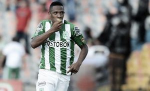 andres felipe ibarguen celebra un gol con atletico nacional