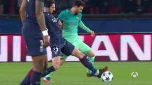 Pérdida de Messi ante Rabiot que recoge Verratti y ASISTE a Draxler para que marque el 2-0.