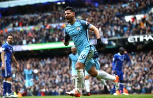 Agüero con el City