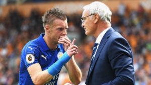 Vardy y Ranieri en el Leicester
