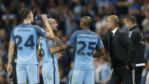 Zabaleta y Pep en Champions