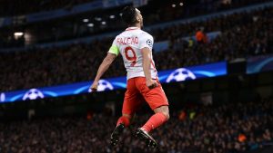 falcao celebración monaco champions league 2017