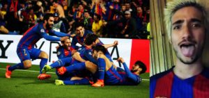hijo de mourinho celebra triunfo del barcelona