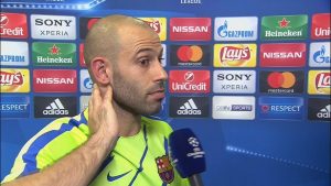mascherano reconoce penal a di maria barcelona psg 6-1 champions