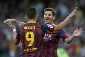 Alexis Sánchez y Messi en Barcelona