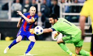 Buffon e Iniesta en Champions League