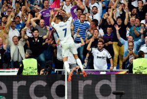 Cristiano Ronaldo celebrando en Champions League