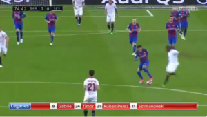 recorte de tacon de neymar ante el sevilla