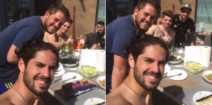 isco con y sin la bola paquete de papas patatas del barcelona