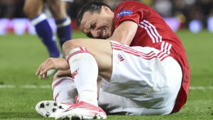 Zlatan al momento de su lesión