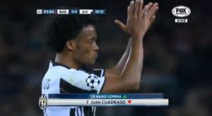 CUADRADO MOLESTO SUSTITUCION JUVENTUS BARCELONA CHAMPIONS 2017