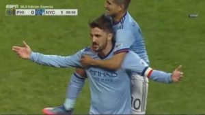 golazo de mitad de campo de David Villa NYCFC