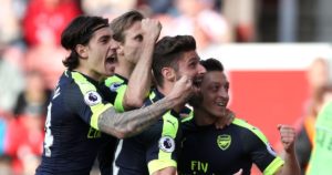 Arsenal celebrando