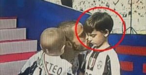 Hijo Bonucci en el festejo de la Juventus