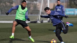 James y Casemiro en el Real Madrid
