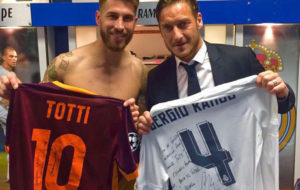 Ramos y Totti en el Bernabéu