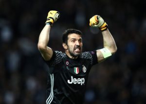 buffon celebra triunfo de la juventus en champions league