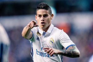 james rodriguez celebra con el real madrid un gol