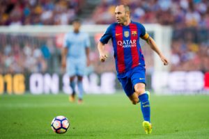 Iniesta con el Barca en el Camp Nou