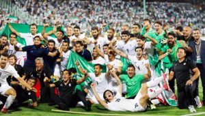 Irán festejando su cupo a Rusia 2018