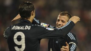 Rafael van der Vaart con Cristiano Ronaldo