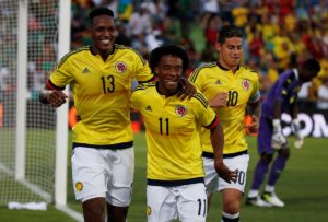 Tras el doblete marcado marcado a Camerún, Yerry Mina acumula tres goles con la Selección Colombia.