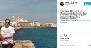 Hincha de la Juve viajó a Cádiz en vez de a Cardiff para ver la final